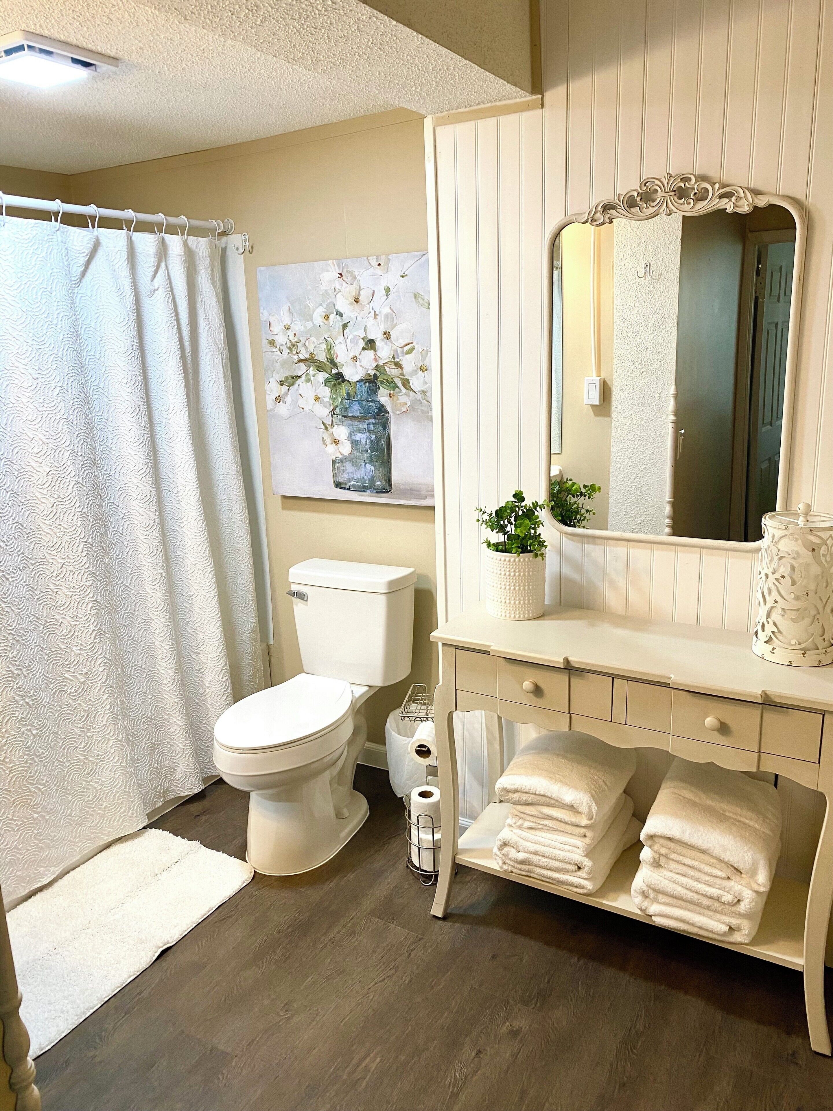Towels, soap, toilet paper
