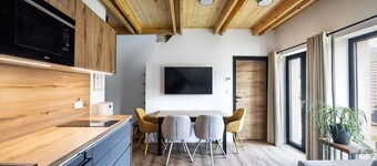 Brand new family friendly apartments in a quiet street 3km away from Bled.