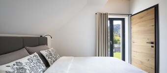 Brand new family friendly apartments in a quiet street 3km away from Bled.