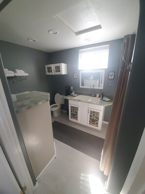 Towels, soap, toilet paper