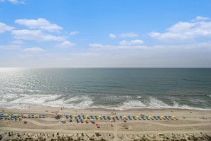 Plage, chaises longues, serviettes de plage