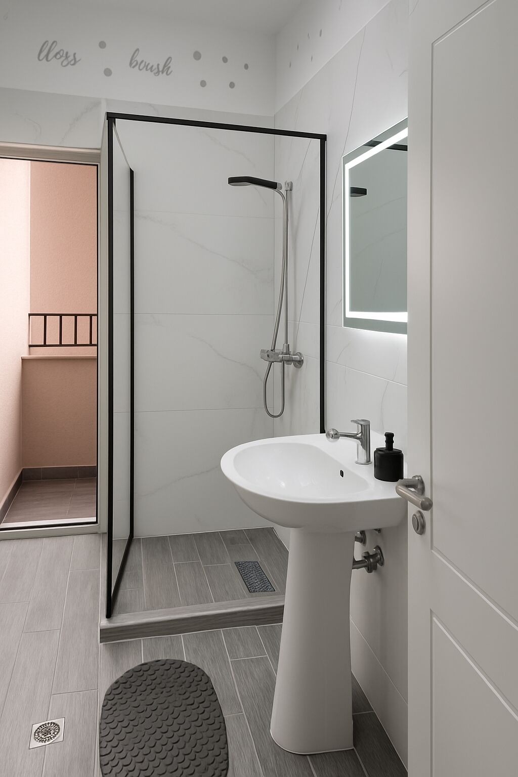 Hair dryer, bidet, towels, toilet paper