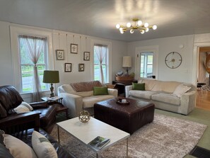 Living area - Tranquil farmhouse with large rooms and pasture views. (Cortland)