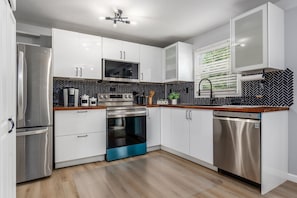 Microwave, oven, stovetop, dishwasher