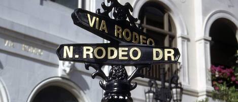 Un panneau de signalisation indiquant la direction de N. Rodeo Dr.