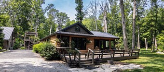 Rustic charm meets modern comfort in this hidden woodland cabin getaway