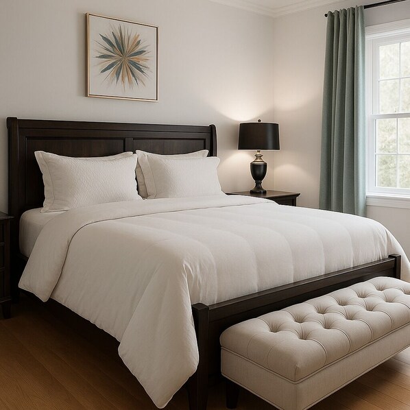 4 habitaciones, tabla de planchar con plancha, internet y ropa de cama 