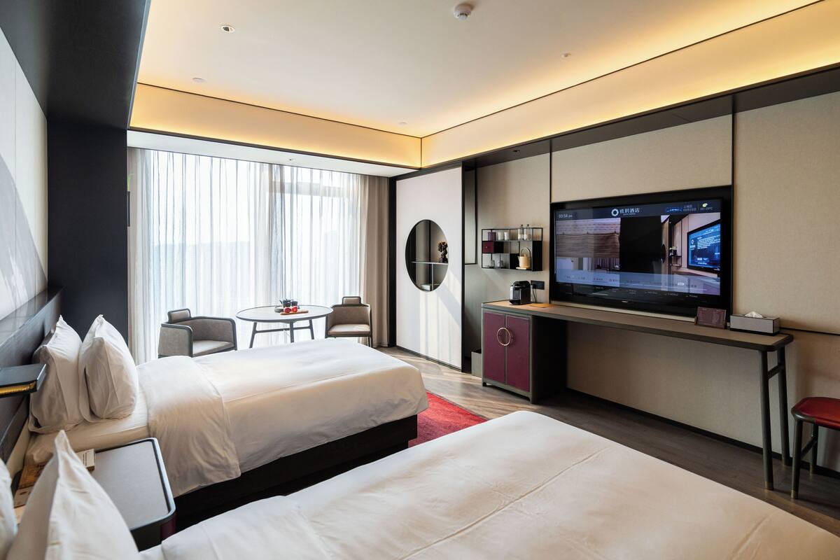 Quarto duplo grand, para não fumantes | Wi-Fi de cortesia, roupa de cama