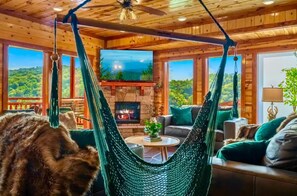 Smart TV, fireplace, video games, table football
