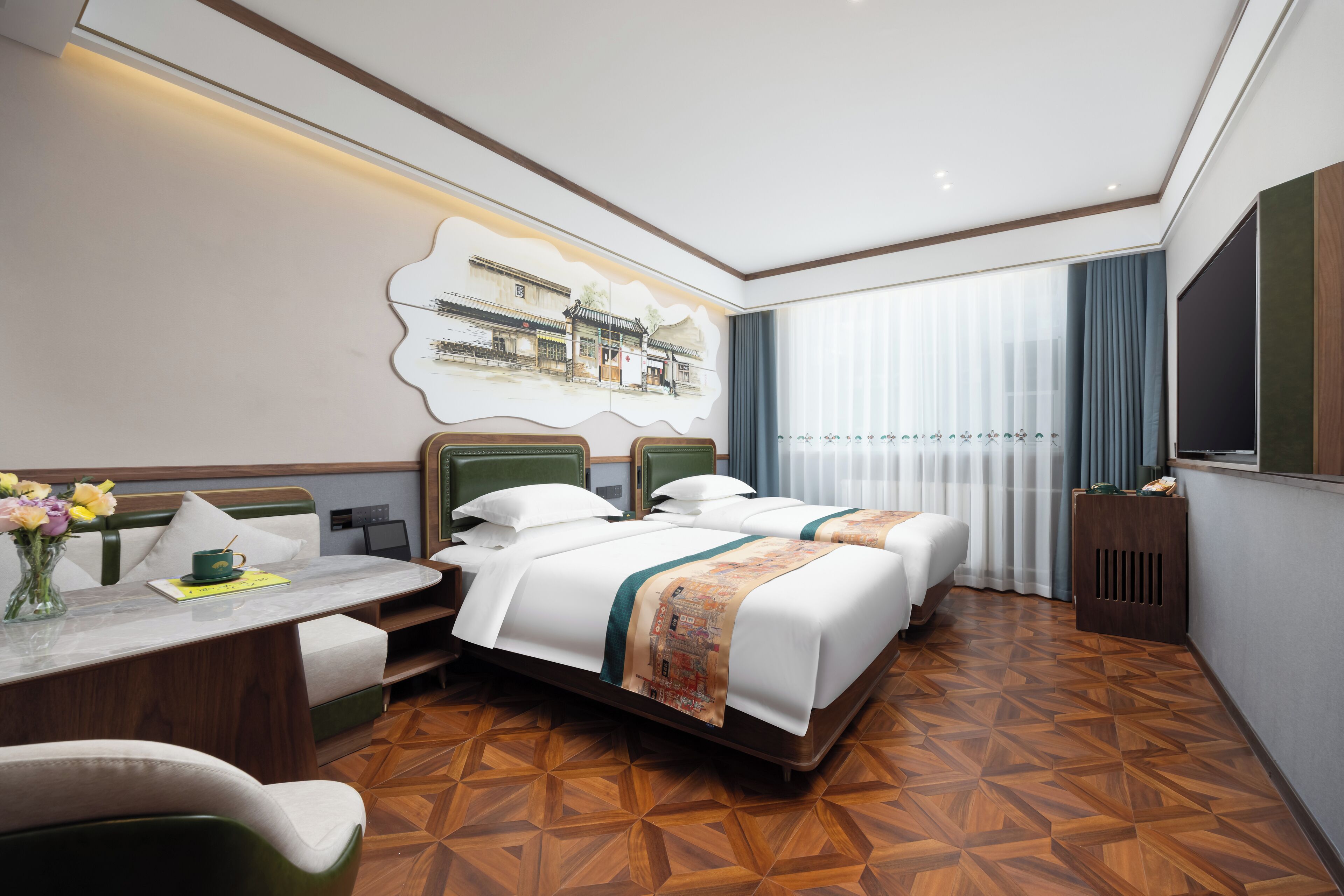 Habitación superior con 2 camas individuales | Ropa de cama de alta calidad y colchones con acolchado adicional