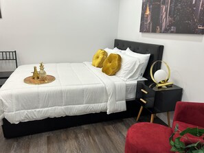 1 間睡房、熨斗/熨衫板、免費 Wi-Fi、床單