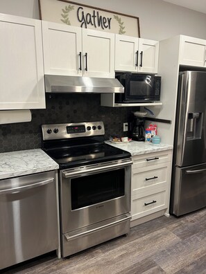 Microwave, oven, stovetop, dishwasher