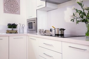 Deluxe Apartment, 2 Bedrooms, City View | Private kitchen