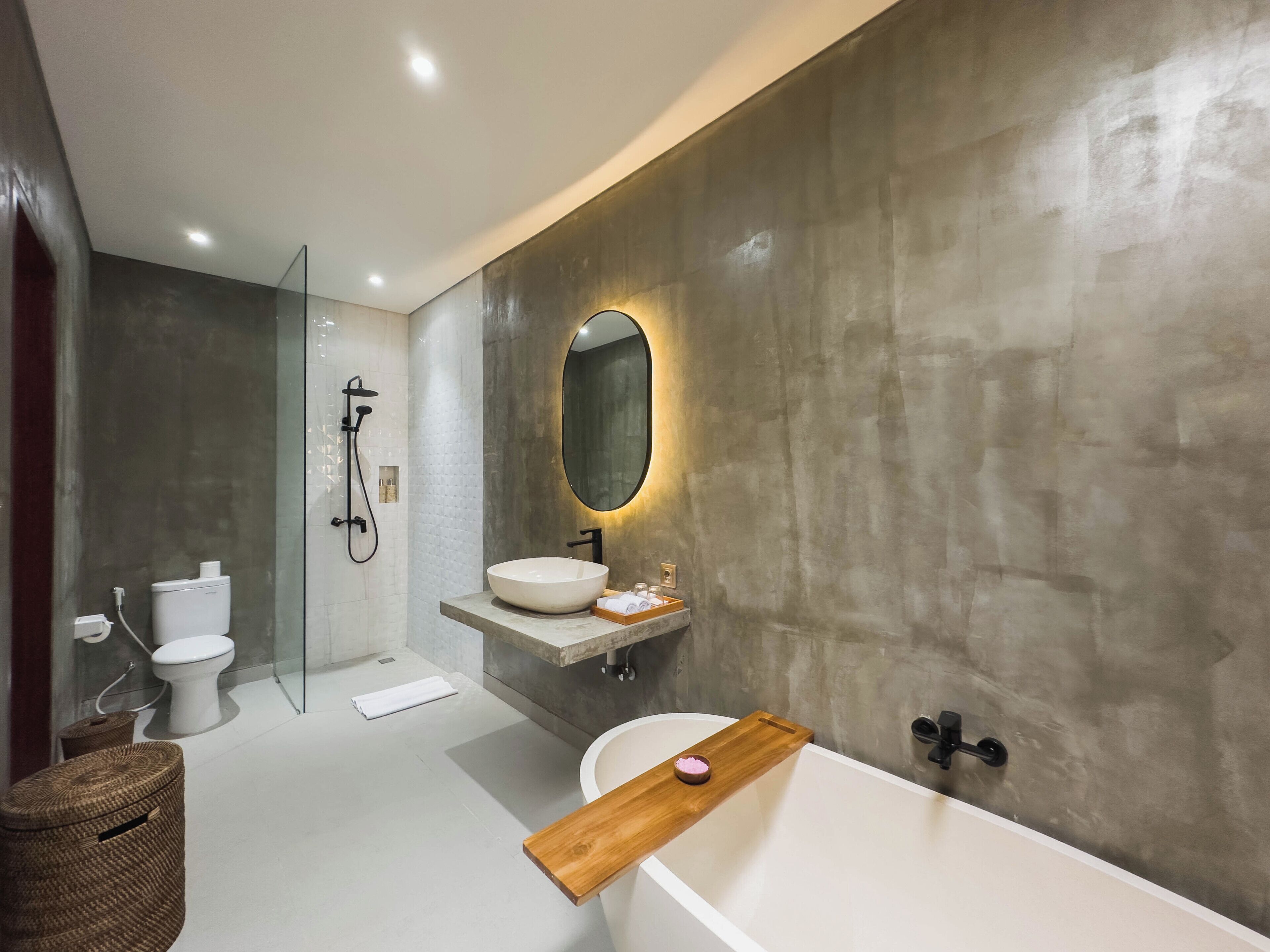 Villa, 1 Schlafzimmer, eigener Pool | Badezimmer | Badewanne und Dusche (separat), kostenlose Toilettenartikel, Handtücher
