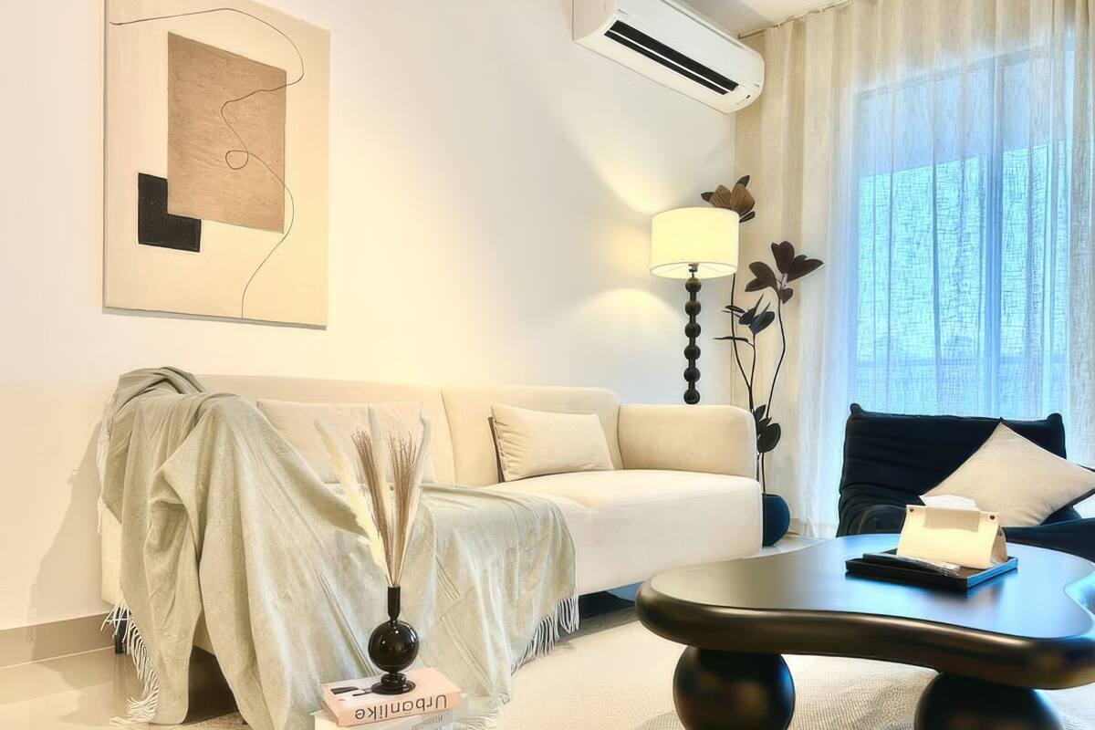 Superior appartement, 2 slaapkamers, balkon, uitzicht op stad | Woonruimte