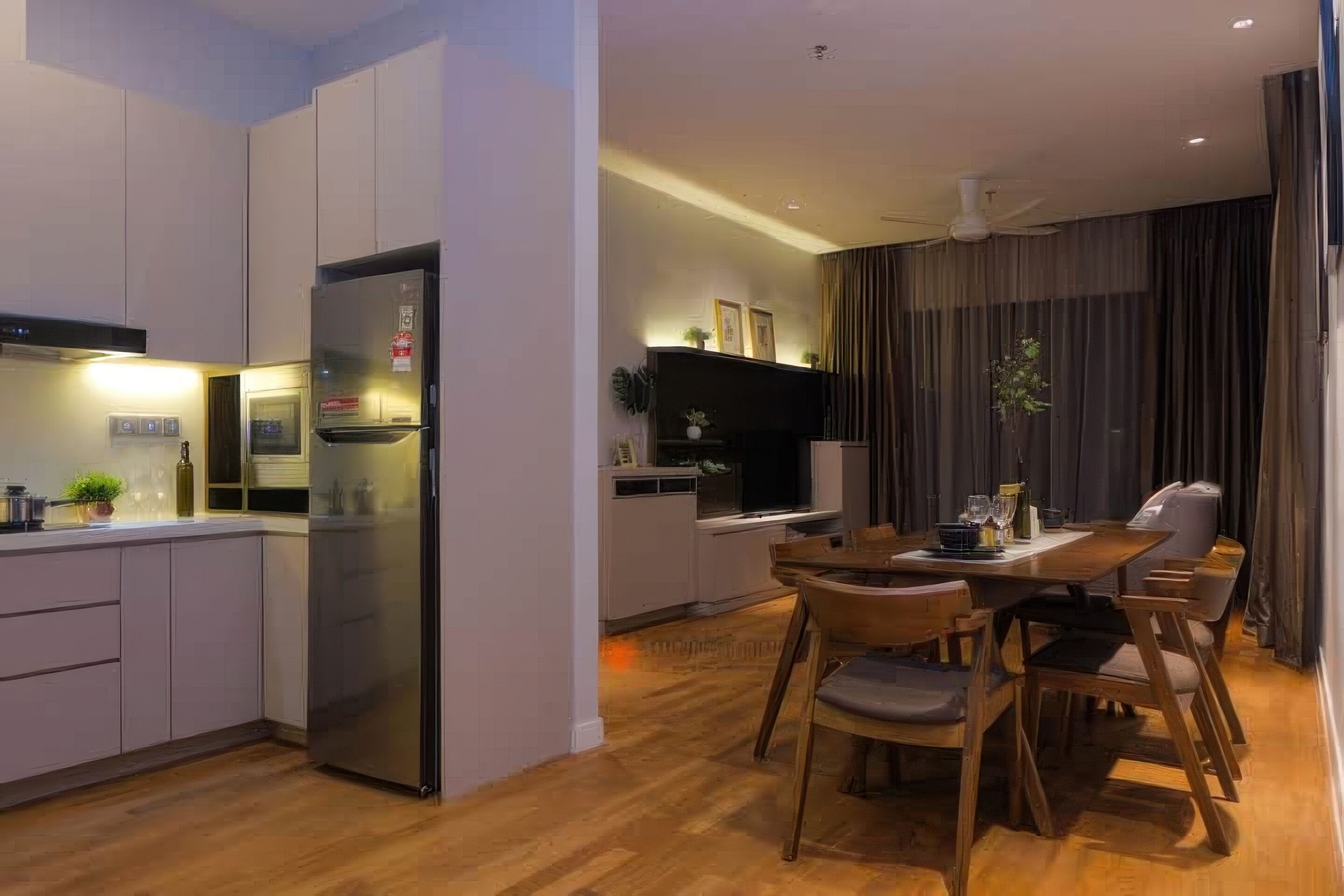 高級公寓, 2 間臥室, 廚房, 城市景觀 | 房內用餐區