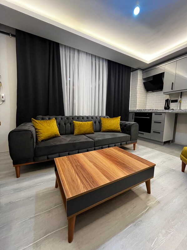 Kondo Ekonomi, 1 Tempat Tidur Queen dengan tempat tidur Sofa, dapur | Area keluarga