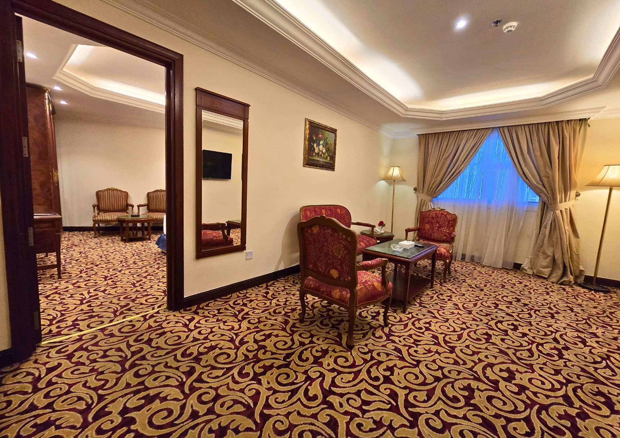 40-inch flat-screen TV with satellite channels