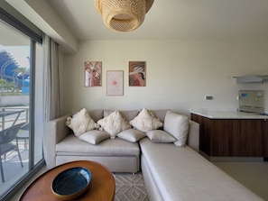 Comfort Apartment, Balcony | Living area | Flat-screen TV - Marassi Lea & Faya - BIRD NEST (El Alamein)