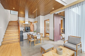 Villa, 3 Bedrooms, Resort View | Living area | 43-inch Smart TV with cable channels, Netflix, streaming services - Sundari Villa by Kozystay - Canggu (Canggu)