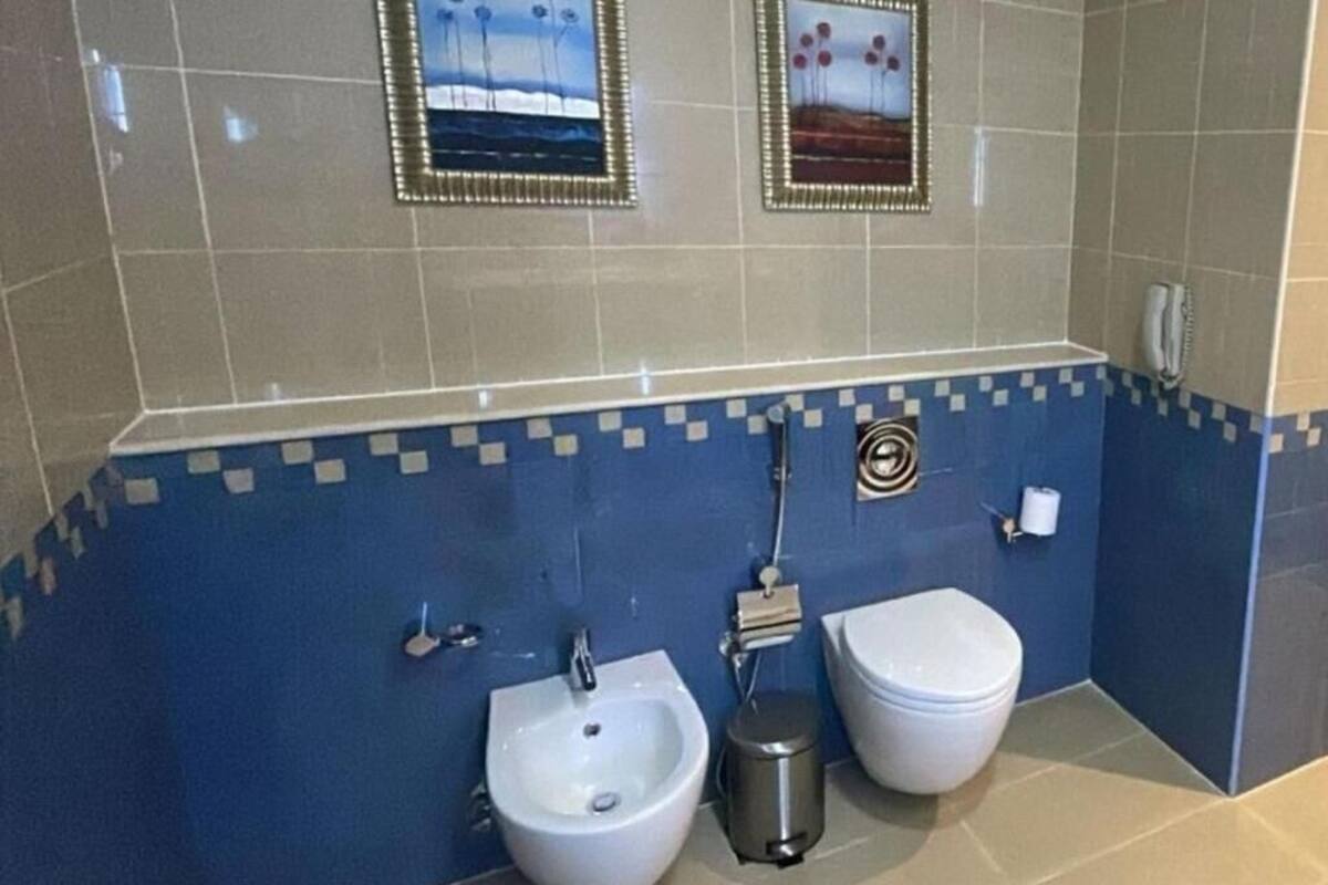 Chambre Deluxe, 1 grand lit | Salle de bain | Douche, pantoufles, serviettes fournies, savon