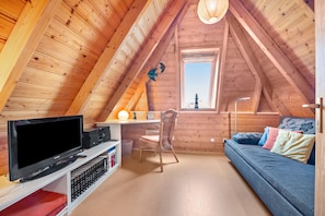 TV, fireplace, DVD player, stereo