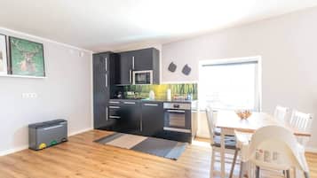 Fridge, microwave, stovetop, dishwasher