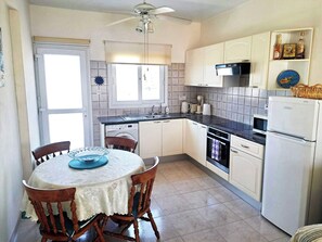 Fridge, microwave, oven, electric kettle