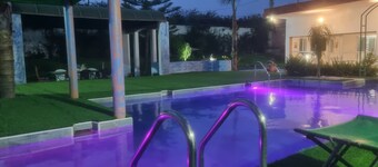 Air-conditioned family accommodation garden with private pool
