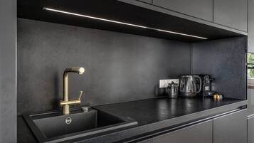 Fridge, microwave, stovetop, dishwasher