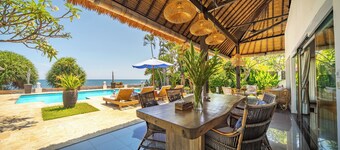 Beachfront Bali Paradise Villa with Private Pool & Tropical Garden