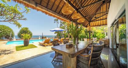 Beachfront Bali Paradise Villa with Private Pool & Tropical Garden