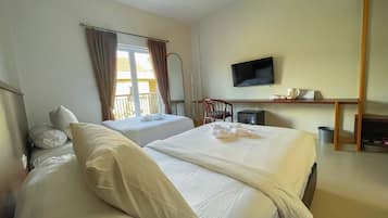 Superior Double or Twin Room, Balcony, Pool View | In-room safe, desk, laptop workspace, free WiFi