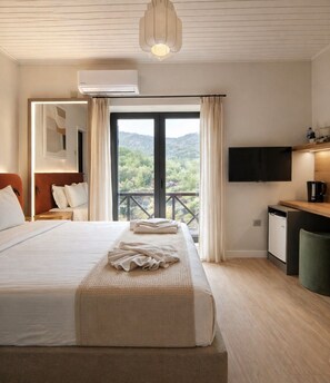 Deluxe Double Room, Balcony, Mountain View | Free WiFi - Pine View Boutique Hotel Adults Only (Saittas)