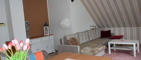 TV, table football, ping pong, computer monitors