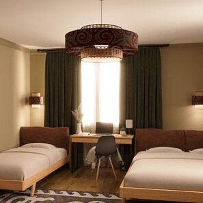 Tremannsrom – standard | Skrivebord, skrivebord for bærbar PC og wi-fi (inkludert)