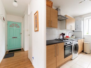 Fridge, microwave, oven, toaster