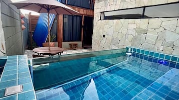 Premium huisje, privézwembad, uitzicht op zee | Woonruimte