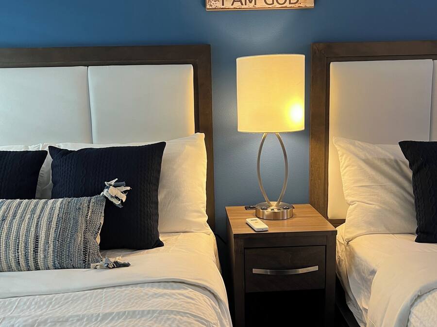 Blackout curtains, iron/ironing board, free WiFi