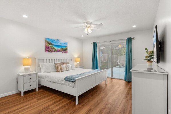 2 bedrooms, iron/ironing board, internet, bed sheets