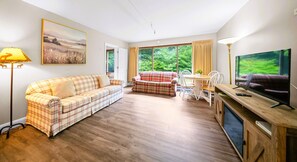 電視、壁爐、DVD 播放機、乒乓球設施