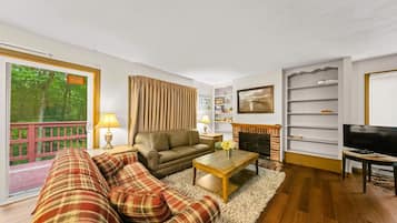 TV, fireplace, DVD player, table football