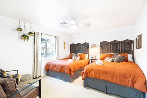 3 bedrooms, desk, iron/ironing board, travel cot