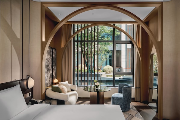 Down comforters, minibar, in-room safe, blackout drapes