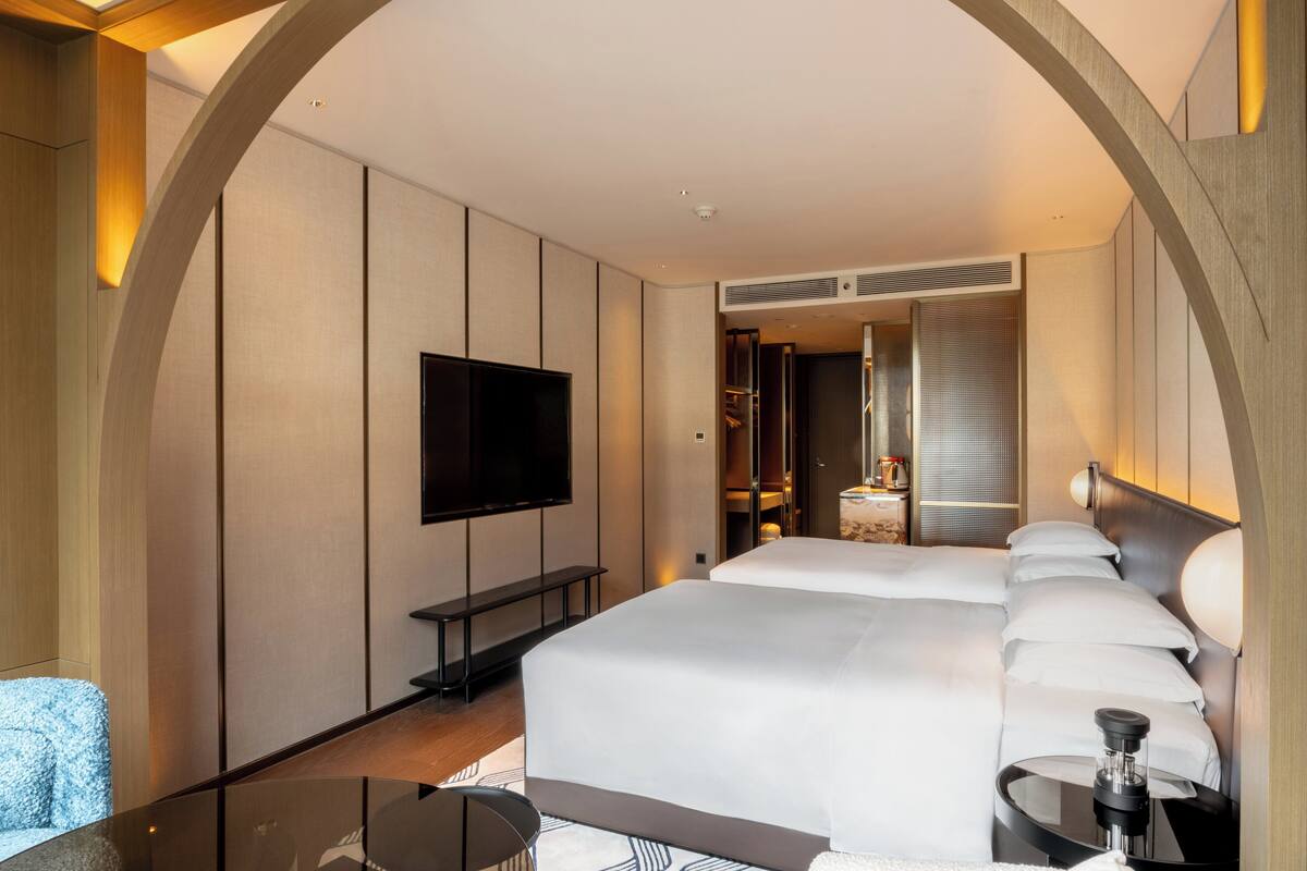 Standard Room, 2 Double Beds, Balcony, Garden View | Down comforters, minibar, in-room safe, blackout drapes