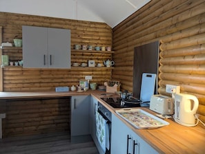 Fridge, oven, stovetop, electric kettle