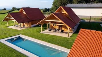 Piscine extérieure, piscine chauffée