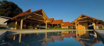 Cozy Wooden Chalet with Heated Pool – Scenic Green Views in Styria