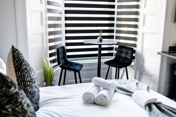 1 bedroom, iron/ironing board, travel crib, WiFi