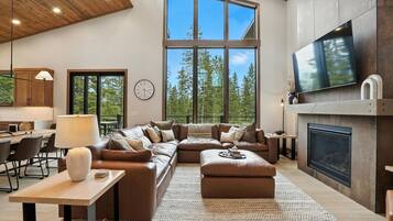 Smart TV, fireplace, video games, ping pong